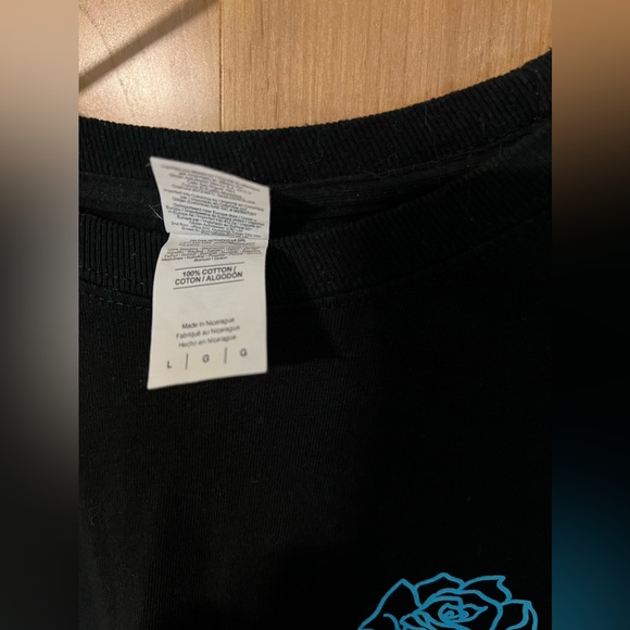 Cropped Neon Roses Long Sleeve T Shirt - Picture 7 of 8